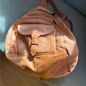 Tan Leather Backpack